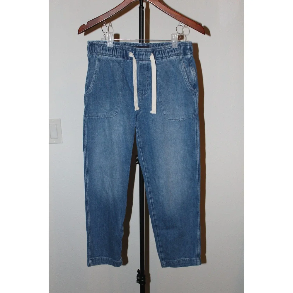 Gap Denim Easy Jean Womens XS Blue Medium Wash Elastic Waist Cotton Relaxed Pant